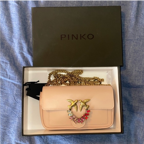 Pinko Handbags - Pinko Love Pocket Simply Je C Vit. Seta, Pink/Dusty Pink-Antique Gold